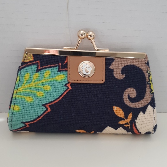 Spartina Natural Linen and Leather Wallet - Picture 5 of 5